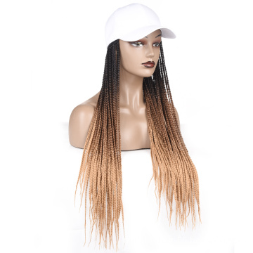 Wholesale Braided Brazilian Hat Wig Human Hair Natural Synthetic Hair Wigs With Hat Hair Hat Wig For Black Women